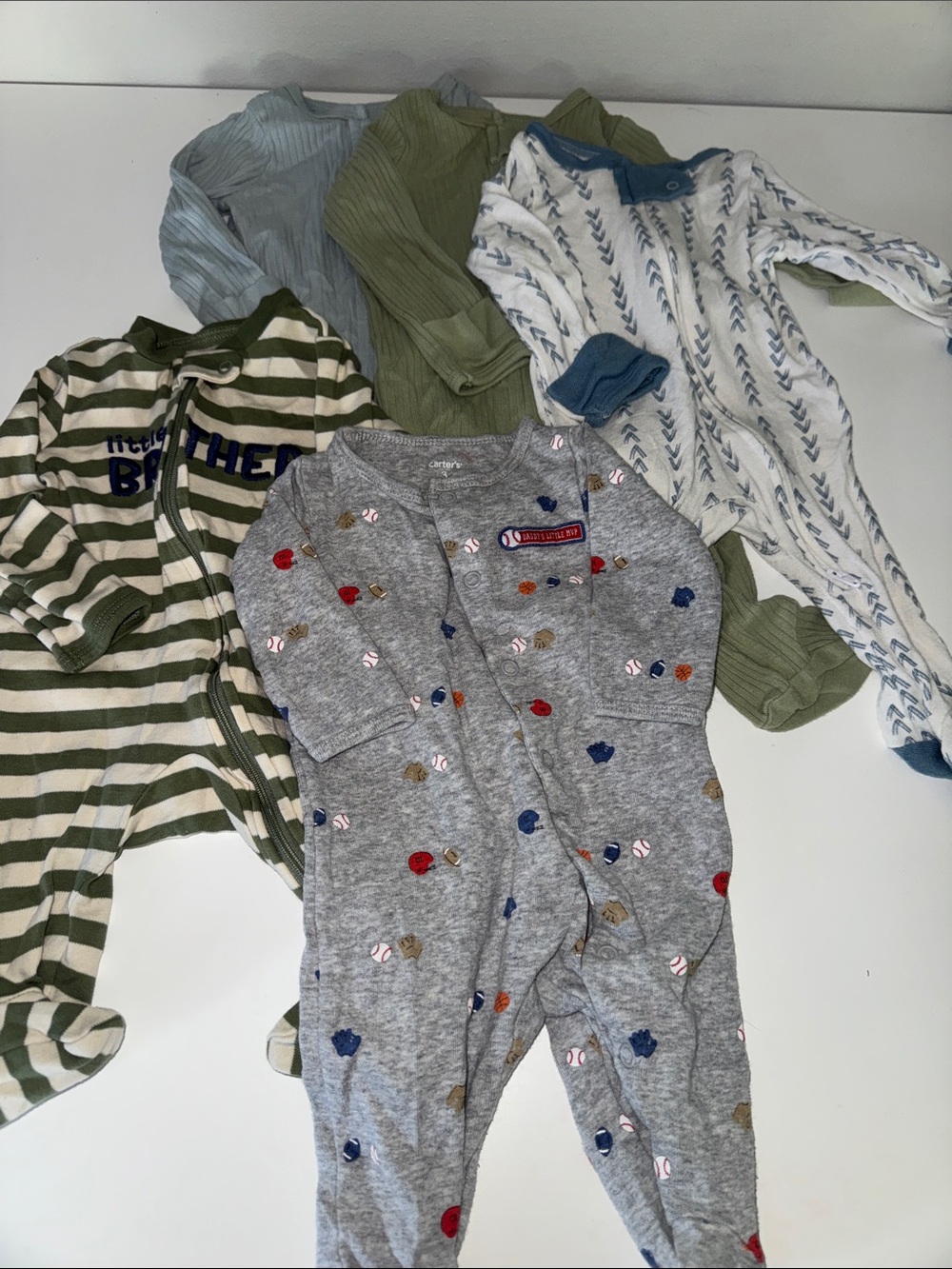 Footie Onsie Pajamas Baby Bundle 0-3 Months, EUC